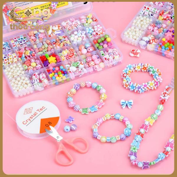  Bộ Đồ Chơi Diy xâu Vòng Tay Vòng Cổ Hạt Cườm Nhiều Mẫu Công Chúa Cho Bé Đồ Chơi Thủ Công Thoả Sức Sáng Tạo Cho Bé 