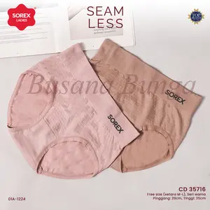Sorex (3pc, 6pc, 12pc) CD/Celana Dalam Wanita Dewasa Sorex 35716 Rajut Midi Corak Random Elastis Lembut Nyaman