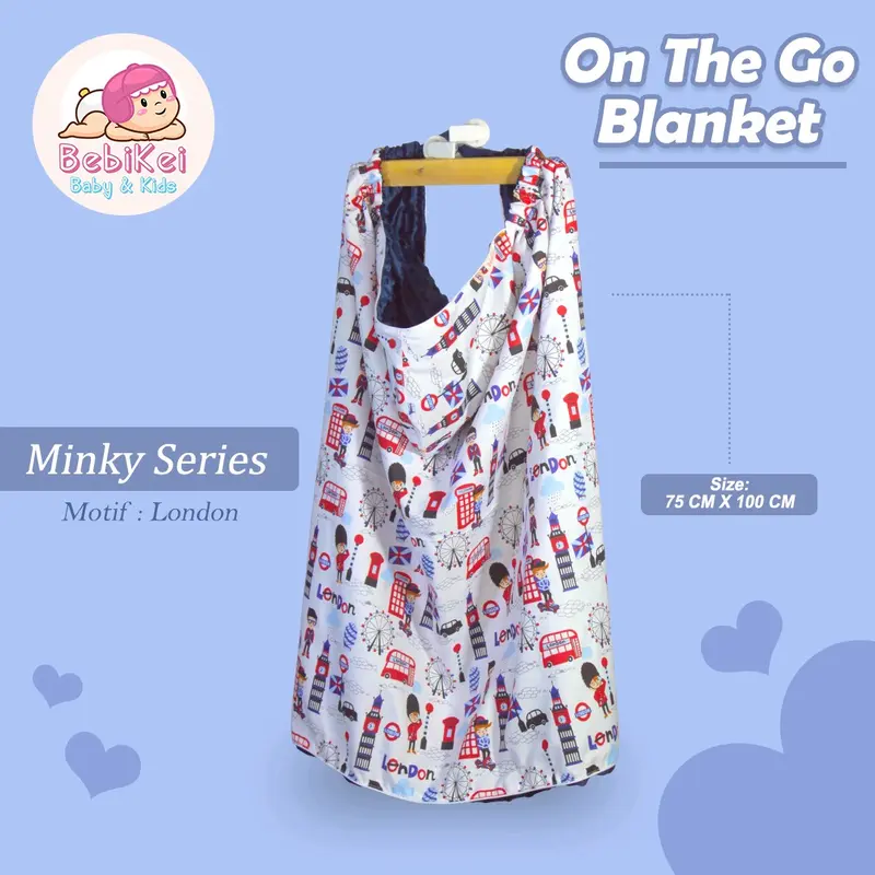 On The Go Blanket Minky Series BebiKei Hoodie Blanket | Selimut Bayi | selimut OTG 3