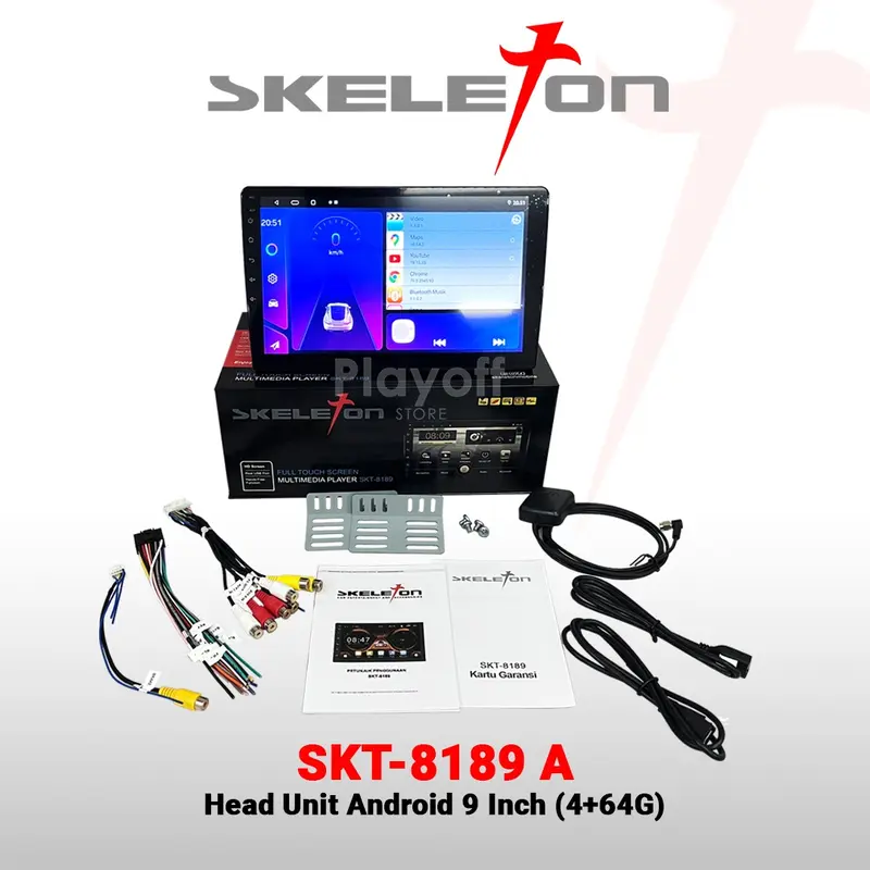Carplay Ram 4+64 GB Head Unit Android Car Play Skeleton Bluetooth Wifi 4