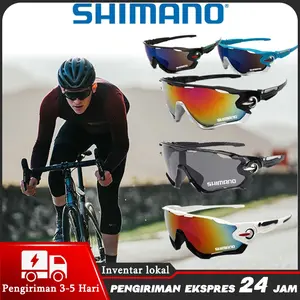 Shimano UV400 kacamata matahari berputar Mtb kacamata laki-laki wanita untuk sepeda olahraga luar