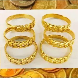 Perhiasan Fashion Lapis Emas Gold dan Silver Cicin Motif Rantai Terbaru Bahan Koin Logam 1991 Tahan Anti Karat Bagus untuk Kulit Anda Rings