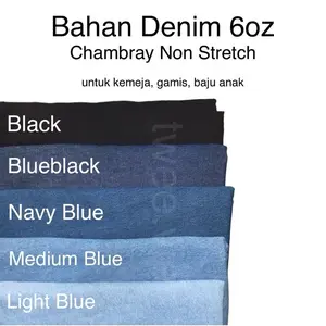 Bahan Denim Chambray 6oz Non Stretch | Kain Jeans Washing untuk Gamis / Kemeja