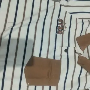 Kaos Couple Keluarga Motif Salur Berkerah