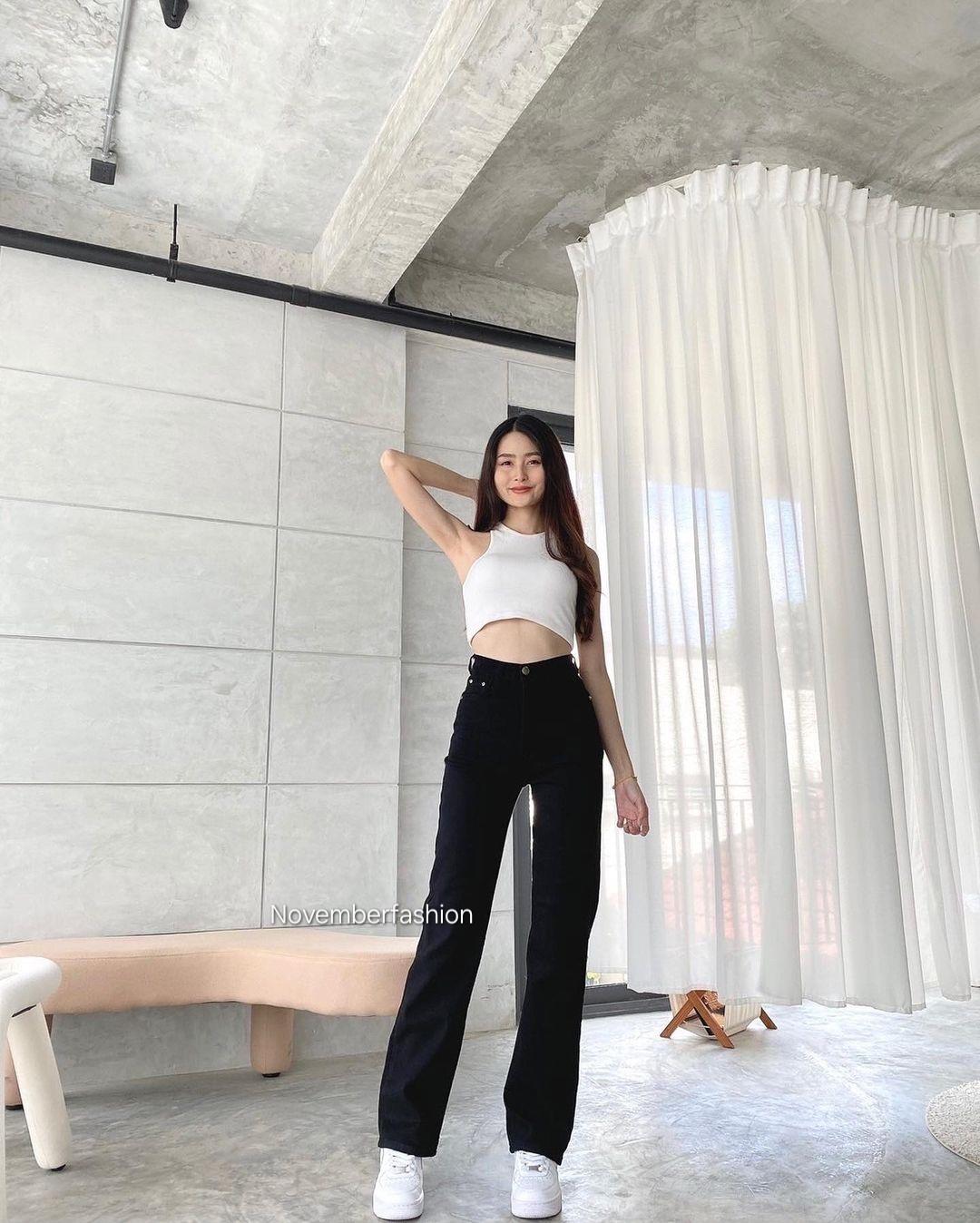 (27-34) High Loose Jeans Hitam Highwaist Jeans Wanita Tidak Melar Celana Panjang Wanita Kekinian Murah Korean Style