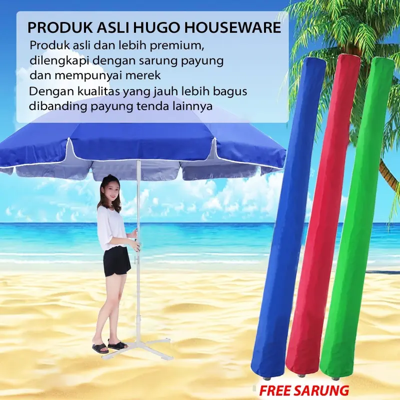 Payung Tenda Pelangi 180 cm Payung/ Payung Tenda 200 cm Jualan Taman Pantai 7