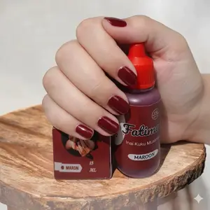 Fatimah Inai Kuku Halal untuk Sholat Warna Maroon 15 ML Produk Muslimah Berkualitas