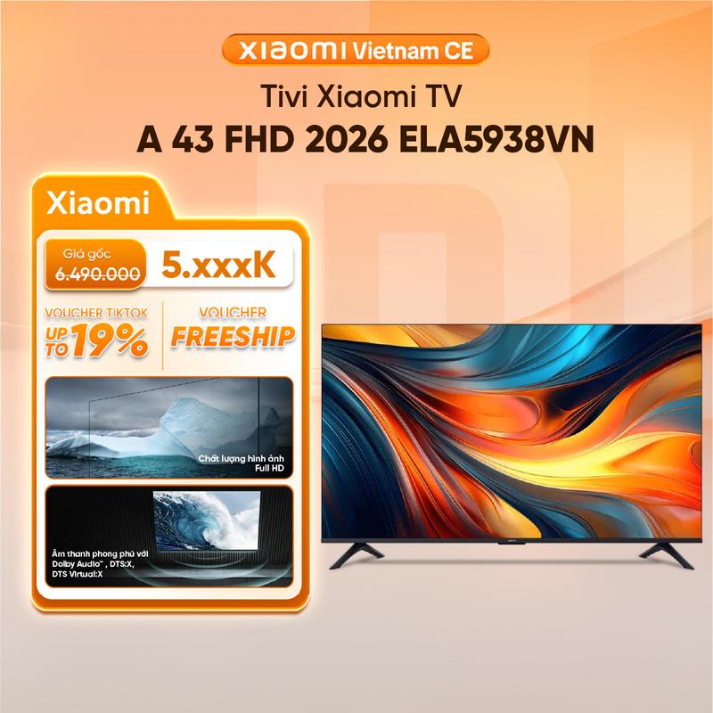 Tivi Xiaomi A 43 FHD 2026 ELA5938VN Google TV, Độ Phân Giải Full HD