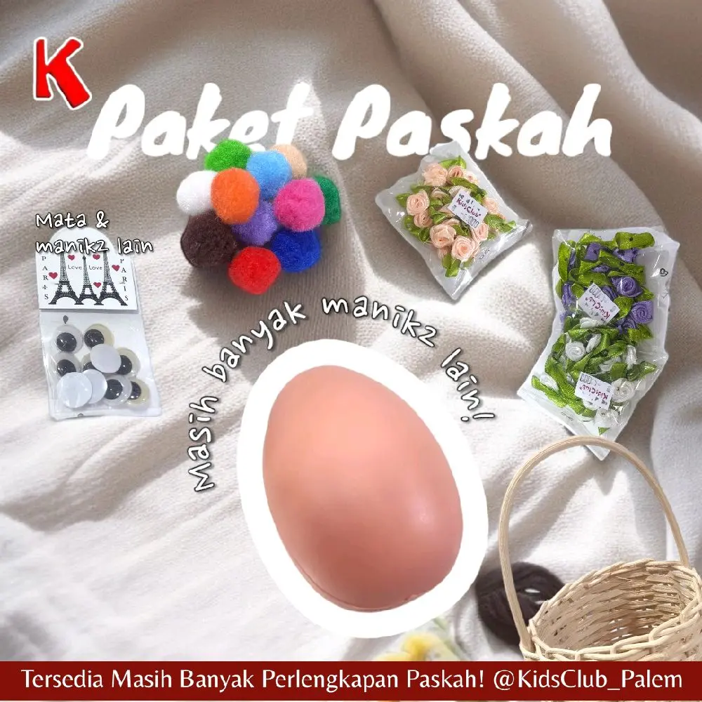 paket paskah telur +pom + bunga +mata