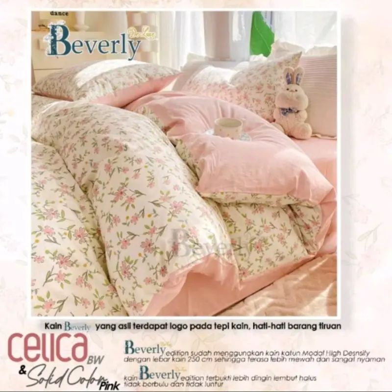 Bedcover Set Katun lokal Premium Motif Celica | Free Karet Anti Geser 0