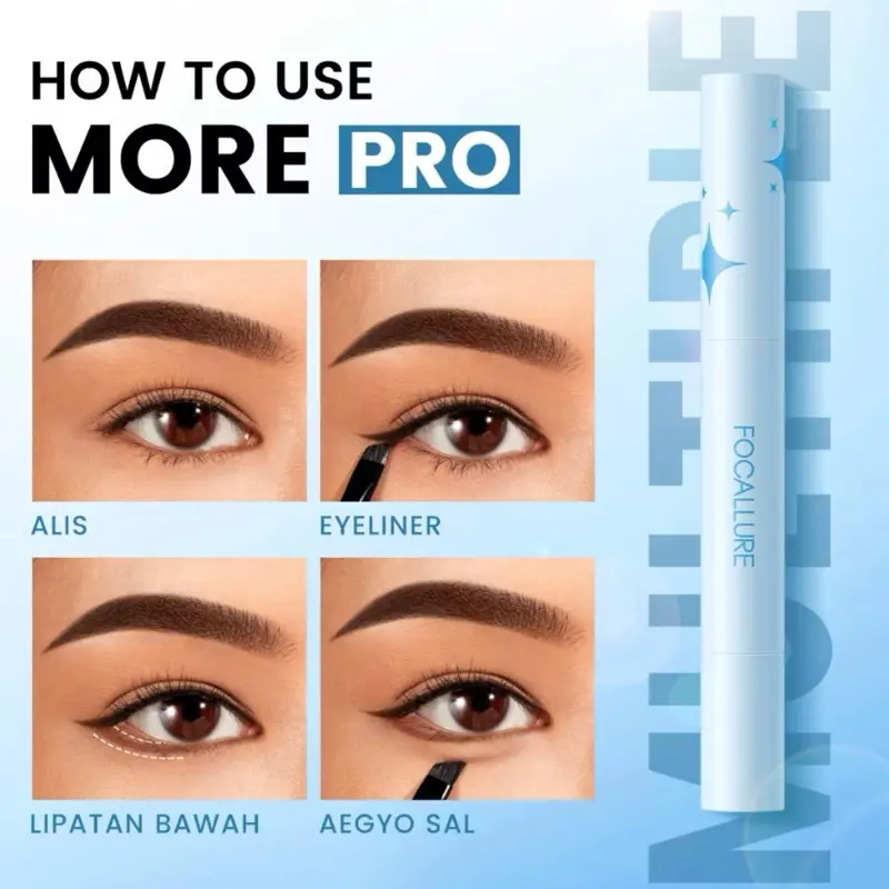 FOCALLURE 2 in 1 Eyebrow Pomade Eyebrow Cream Eyeliner Gel Waterproof Long-lasting Makeup Alis Pomade Krim FA-E23 2