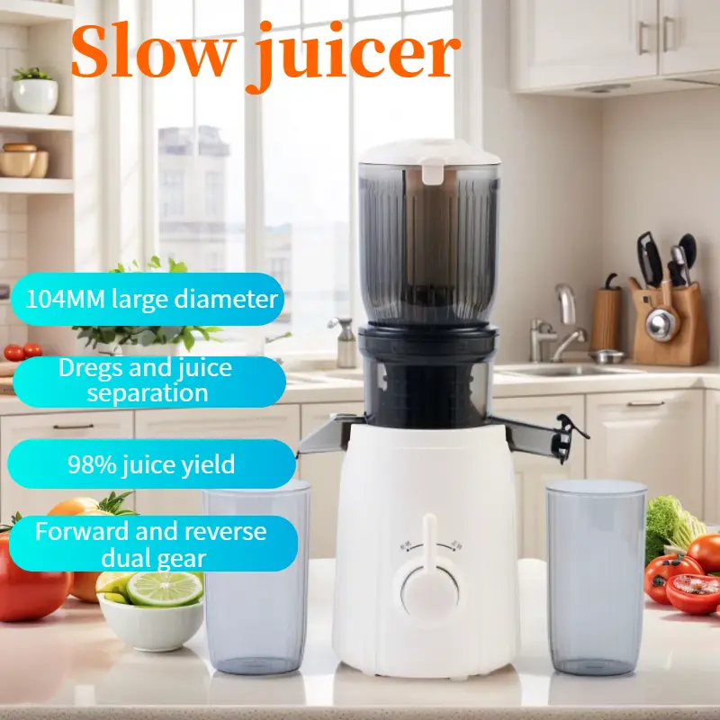 Extra large capacity slow juicer with pulp and juice separation  silent 140mm large diameter Baby food grade 55 rpm