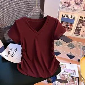 Kaos Polos Dewasa/Kaos Wanita Lengan Pendek/Kaos Oblong Wanita Distro Premium/Atasan/Baju Kasual/Baju Lengan Pendek Melar Fit Nyaman Bulat Hitam