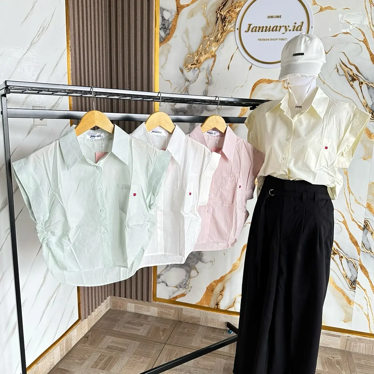 January233 -  Atasan kemeja wanita  korean style - kemeja crop wanita - kemeja crop Cewek - kemeja  Katun