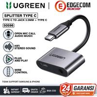 Gambar UGREEN 2in1 Adapter Type C Jack Audio 3.5mm + charging for smartphone android oppo vivo realme xiaomi 50596 dari Edgecom Kota Administrasi Jakarta Pusat 1 Tokopedia