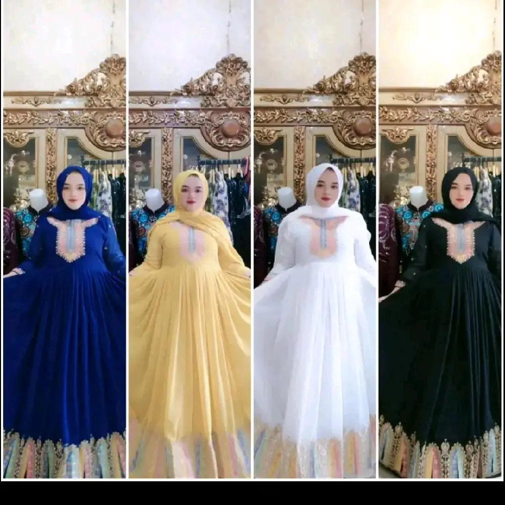 Redy dress hindy madubala terbaru bahan ceruti tidak menerawang sudah sama selendang
