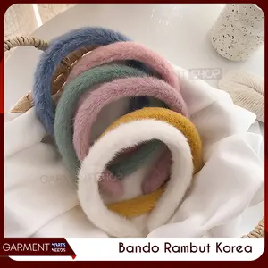 Bando Fashion Model Bulu Halus Lucu Aestetik Gaya Kawai Kpop Style Bandana Salon Aksesories Premium Import