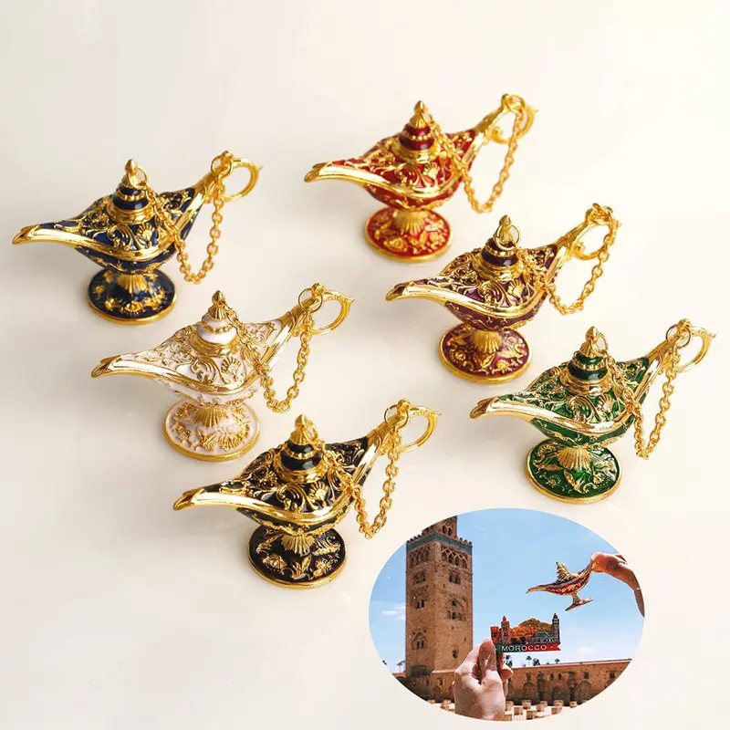 Đèn Thần Tài Ma Thuật Aladdin Sáng Tạo, Lư Hương, Đèn Ước Nguyện Kim Loại, Quà Tặng Trẻ Em, Đồ Thủ Công Trang Trí Nhà Cổ Điển Châu Âu 8