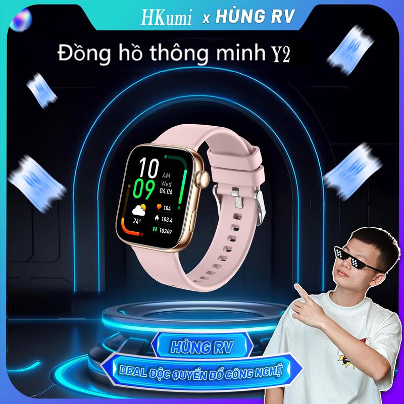 Đồng Hồ Thông Minh Y2 Đồng Hồ Thông Minh Đồng Hồ Phụ Kiện Thời Trang Và Tối Giản Phong Cách Bluetooth Tương Thích Với Điện Thoại Tin Nhắn Đo Nhịp Tim Huyết Áp Nhiều Chức Năng Tập Thể Dục Mới Cho Năm 2025 HKUMI x HUNG RV