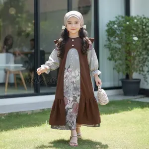 ARAA STORE - DRESS ANAK PEREMPUAN ALISSA BAHAN YUVELLA MIC MARBELLA USIA 3-12 TAHUN SPESIAL LEBARAN GAMIS MUSLIM SYARI