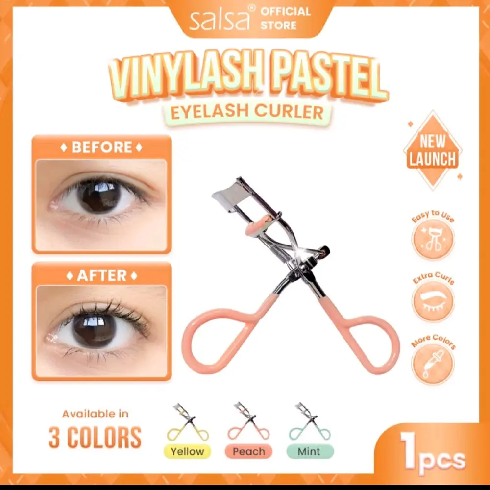 Salsa Vinylash Pastel Eyelash Curler - Alat Pengeriting Bulu Mata Warna Pastel Mudah Digunakan dengan 3 Pilihan Warna