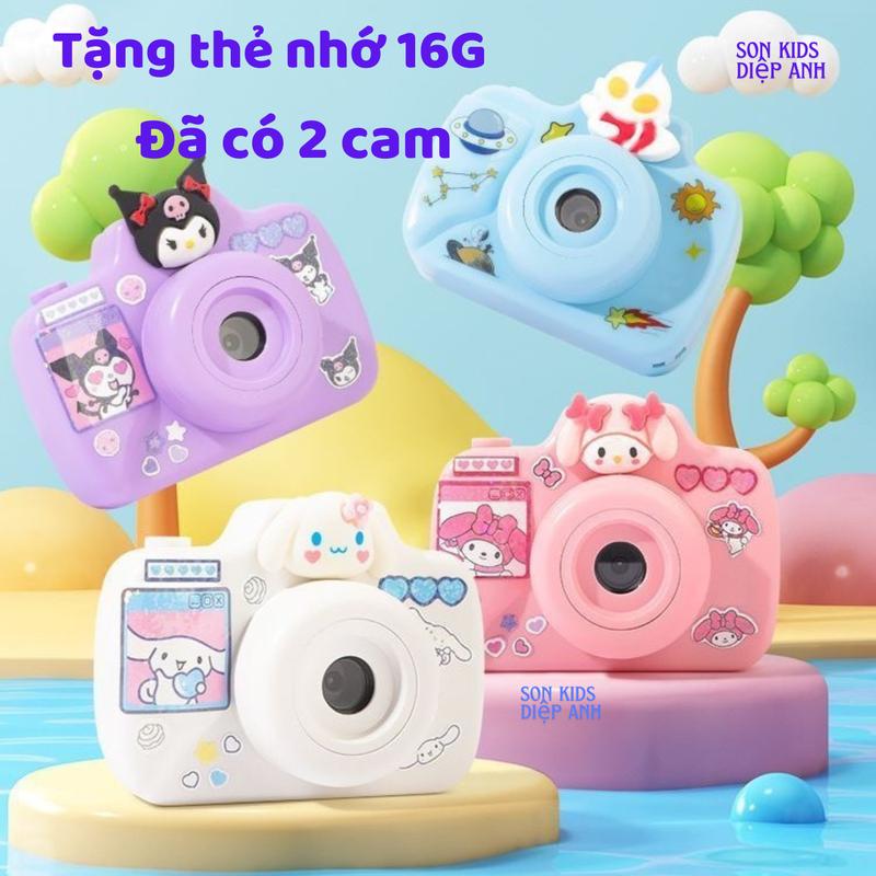 Tặng thẻ nhớ 16G Máy ảnh chụp thật cho trẻ em Disney Lotso xinh dành cho bé chụp ảnh siêu nét - Camera thiết kế nhân vật hoạt hình full HD 1080P màn hình 2.4inch chống rơi an toàn cho bé