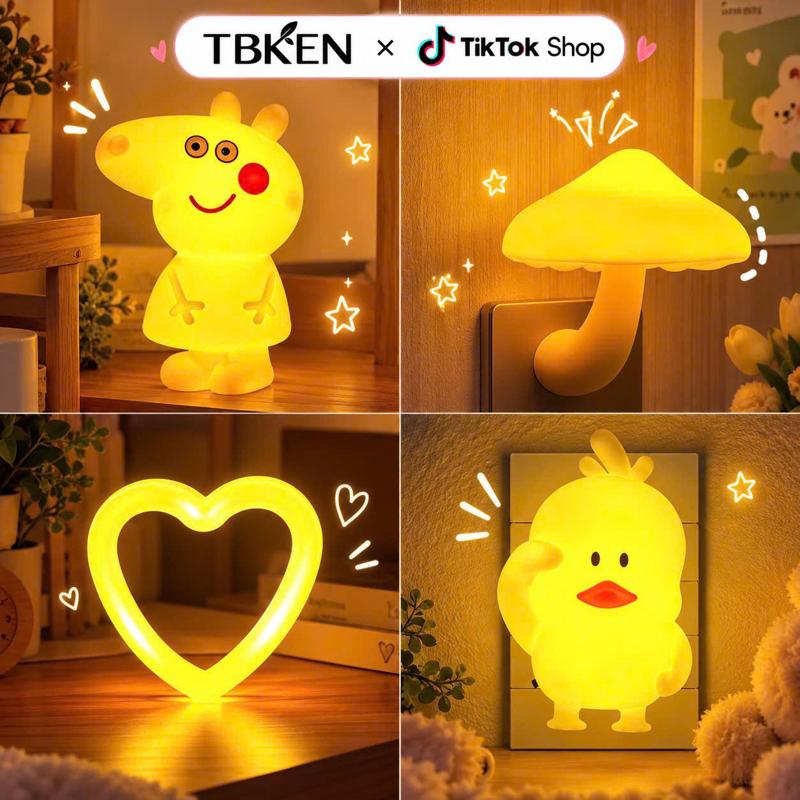 ￼Đèn Ngủ nhiều hình đáng yêu hai phân loại Cảm biến và Công tắc tắt mở. Giao màu ngẫu nhiên