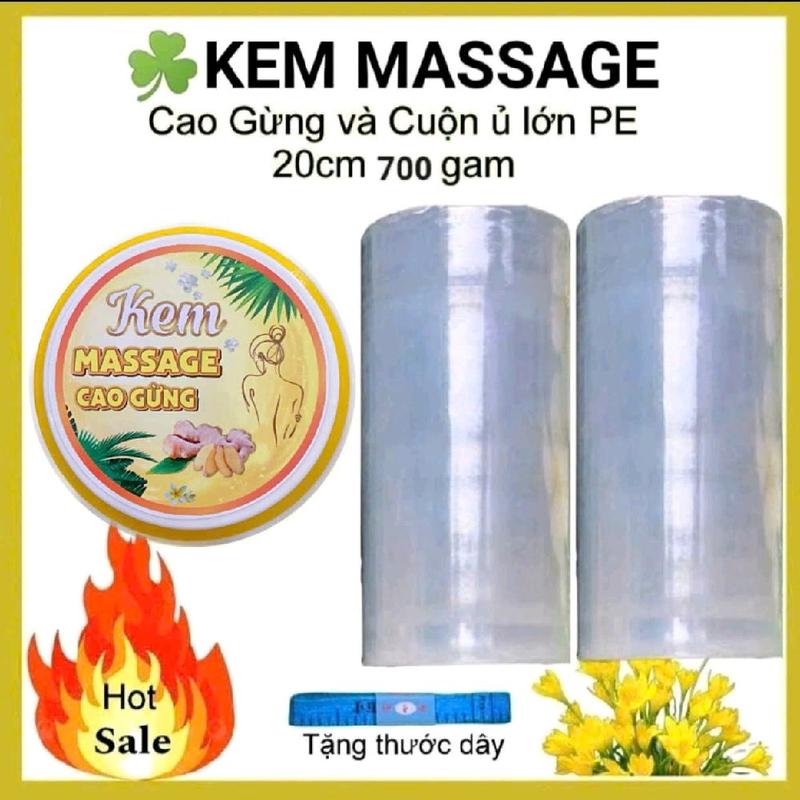 Combo kem Massage Cao Gừng - Mẫu cải tiến 250gam và 2 cuộn ủ PE lớn 20cm 700gam - Trang Nguyễn Shop Nữ