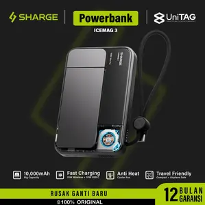 SHARGE Powerbank Magsafe ICEMAG 3 Active Cooling 10000mAh Qi2.2 25W Fast Charging 35W for iPhone Samsung Android