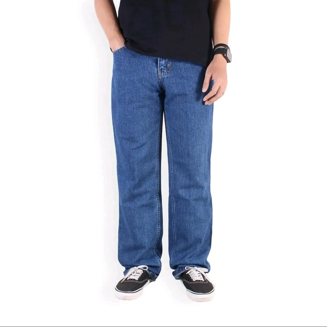 BASIC! JEANS PRIA PANJANG REGULER STANDAR JUMBO BIG SIZE/ CELANA COWOK PRIA PANJANG HITAM NYAMAN DISTRO bdg Denim