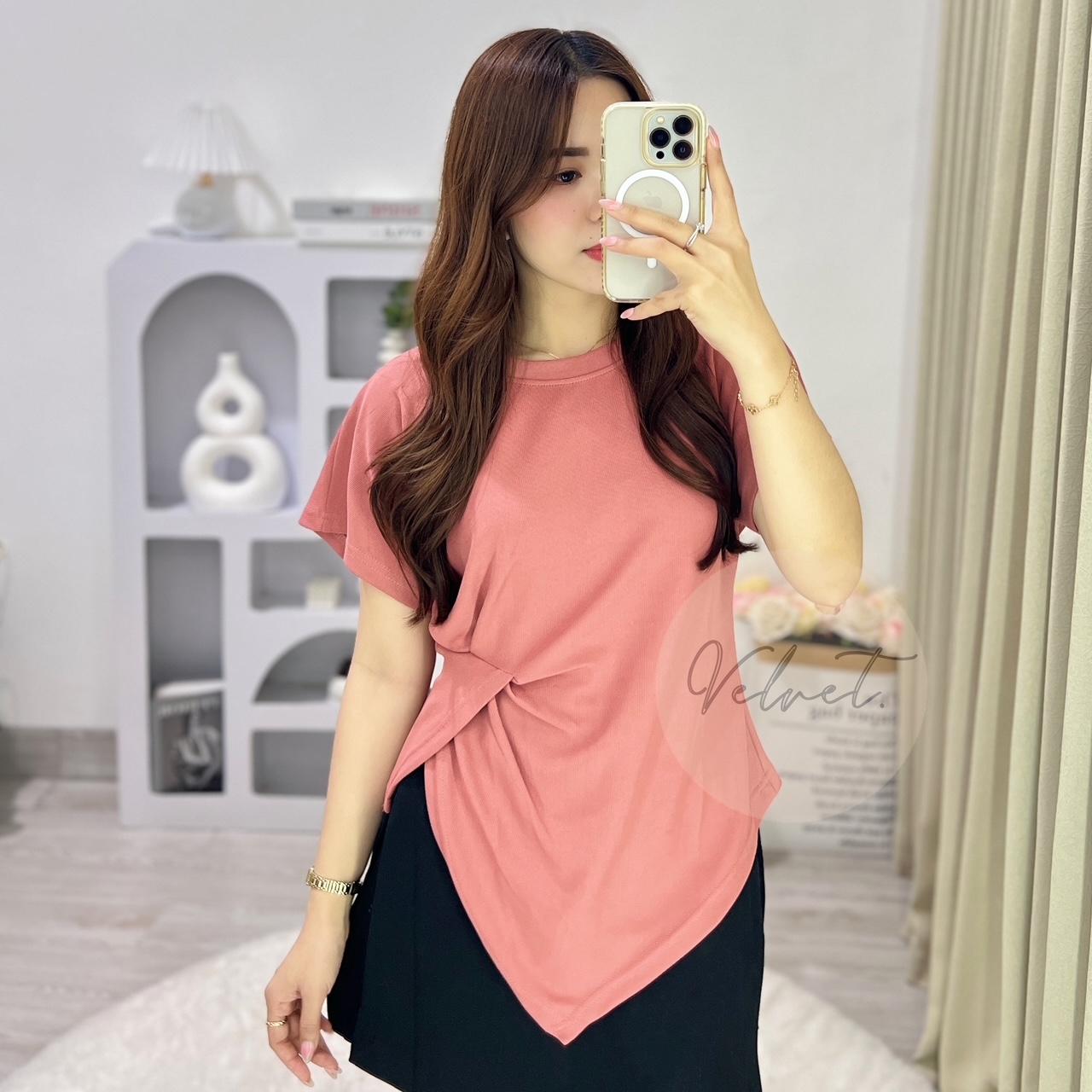 Blouse Wanita Elegant Twist Pinggang | Atasan Oversize Knit Asimetris 088 Blouse Wanita Elegant Twist Pinggang | Atasan Oversize Knit Asimetris 088