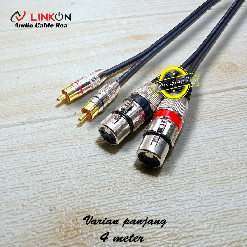 Kabel Mixer ke Power Ampli Jack Xlr Female ke Rca 1 Set/sepasang kabel Original linkon - 50 Cm Accessories Splitter Speaker Silver 6