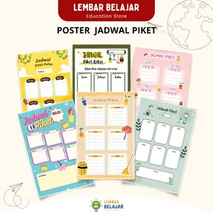 Lembar Belajar Poster Jadwal Piket Sekolah Pajangan Dinding Kelas Poster Ukuran A3+