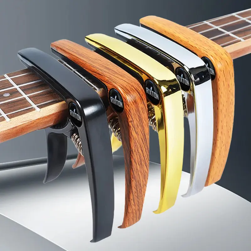 Rixton Guitar Capo Lgl 06 Clamp Aluminum Alloy Metal Wood Grain Quick Change Acoustic Capo 4