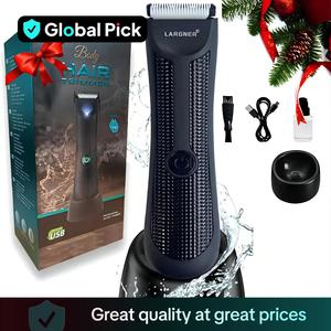 Electric Body Hair Trimmer, 1 Box Rechargeable Hair Shaver, Waterproof Hair Trimmer for Men, Professional Hair Shaver for Daily Use, Gift for Men