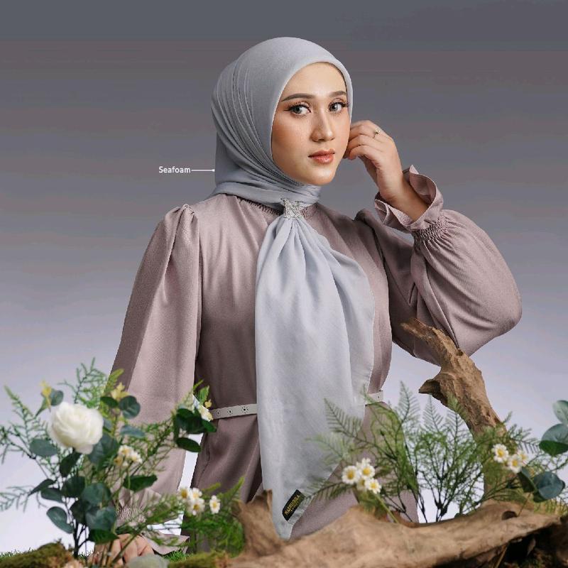 PROMO NADHEERA 037 HIJAB SEGI EMPAT POLOS PARIS TERBARU 7