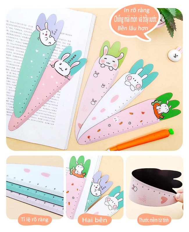 Thước Kẻ Mềm Hình Cà Rốt Dễ Thương 15cm In Rõ Ràng Chống Mòn Tay Xước Bền Lâu Hơn Thước Kẻ Hoạt Hình Sáng Tạo Thước Vẽ Chuyên Nghiệp Văn Phòng Phẩm Cho Học Sinh ruler thước kẻ học sinh cấp 1