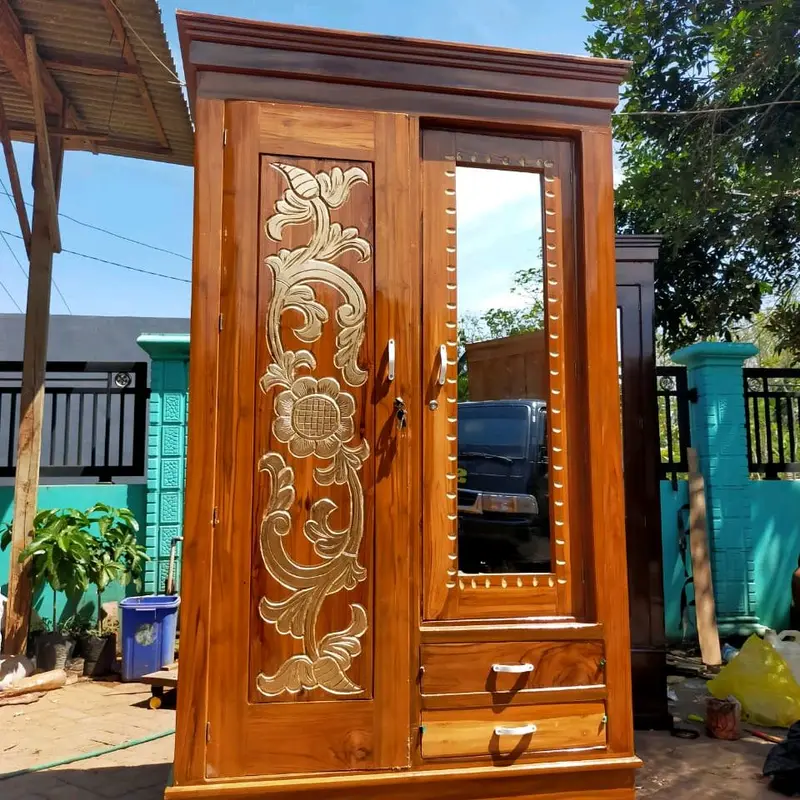 lemari kayu jati 2pintu minimalis Furniture 3