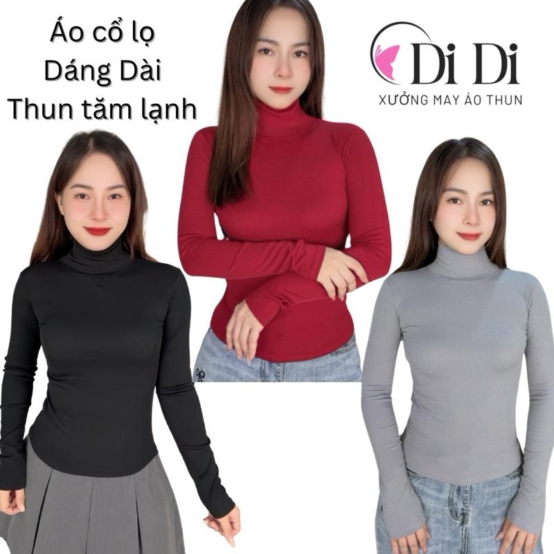  Combo3 áo thun nữ cổ lọ form dài ủ kem ôm body .Chất thun tăm lạnh dày mịn mát  không xù lông không nhão vải .DiDiboutique116 