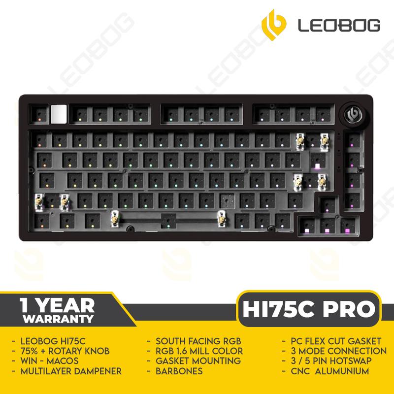 Leobog HI75C PRO BLACK - Barebone Keyboard 75% - 3 Mode (Wired ...