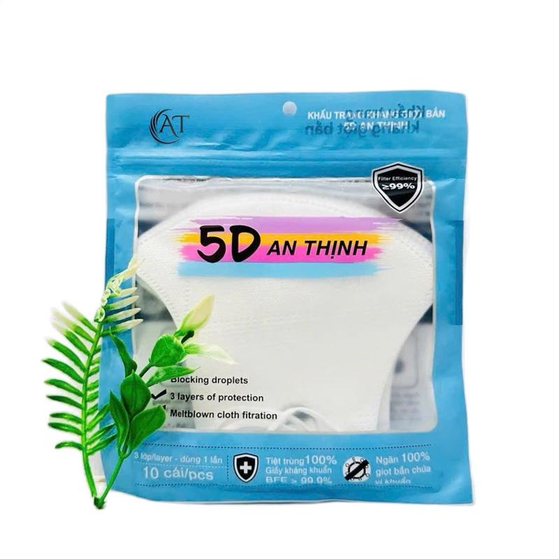 Túi 20 200 400 CHIẾC Khẩu trang y tế 5D An Thịnh 3 lớp - Kháng Khuẩn