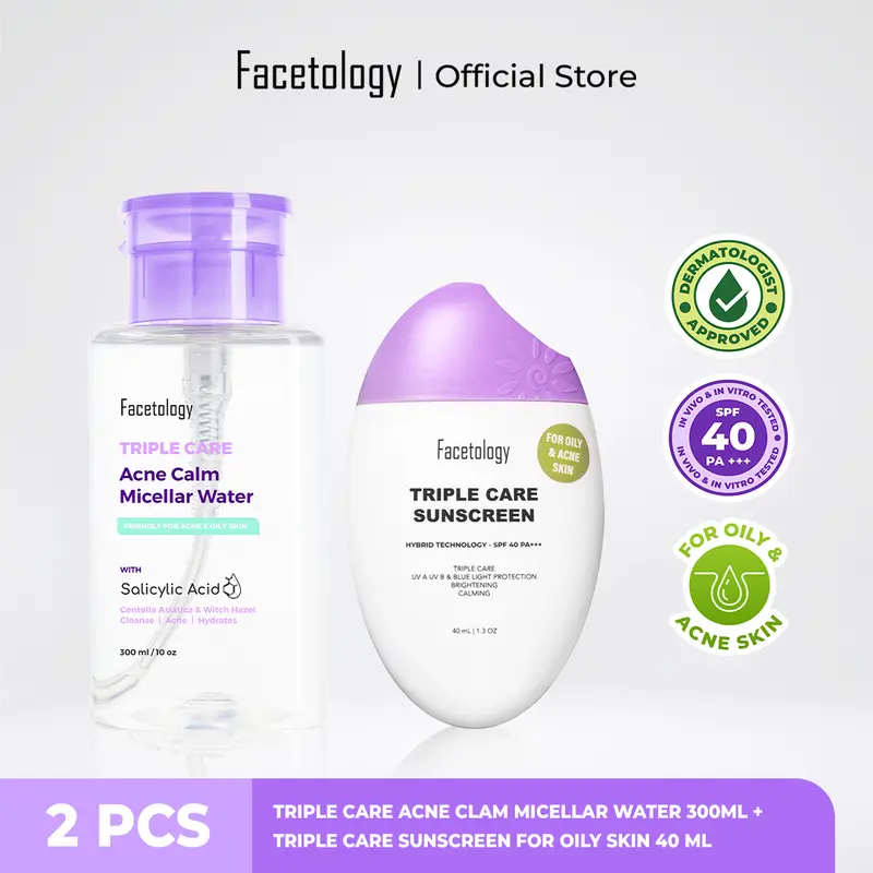 Facetology Bundling Triple Care Sunscreen [IN VITRO IN VIVO TESTED] For  Oily Skin SPF 40 PA+++ Default