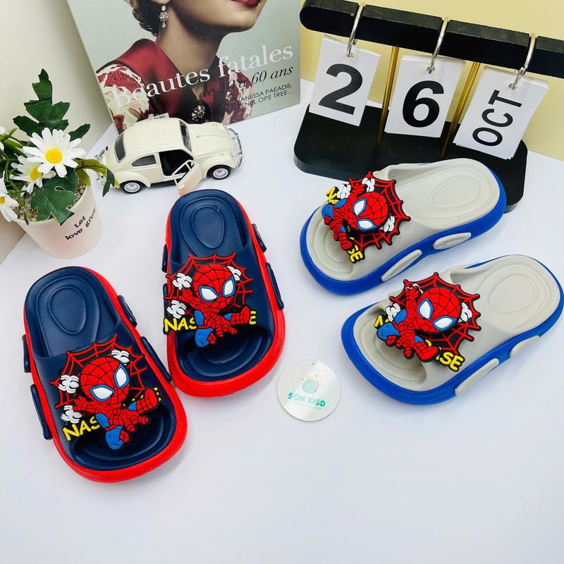 Dép Lê Sticker Xoay Siêu Nhân Cho Bé Trai Hàng EVA Nhẹ Mềm Size 24-35 Kháng Nước Không Mùi Nhựa