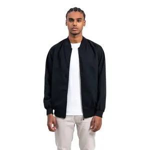 Ribsgold Jaket Bomber | Bomber Jaket | Outer pria | Jaket Pria lembut nyaman  panjang  casual Polos Zipper Keren Hitam Cowok