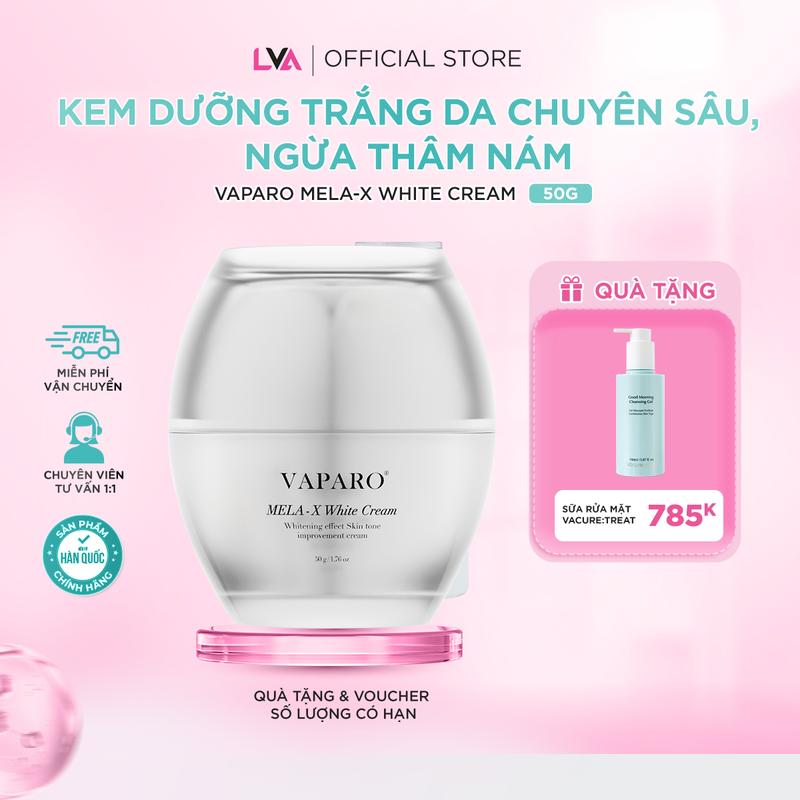 Tặng sữa rửa mặt Vacure:treat Kem Dưỡng Trắng Da Chuyên Sâu Ngừa Thâm Nám VAPARO MELA-X WHITE CREAM Skincare Nữ Women