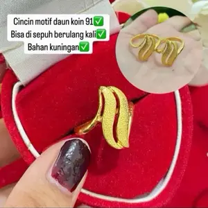 Cincin daun koin91 cantik elegnt