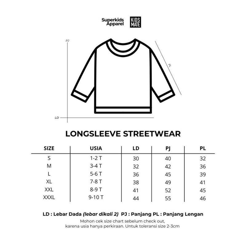 Kaos anak lengan panjang kidsmate Streetwear Series 8