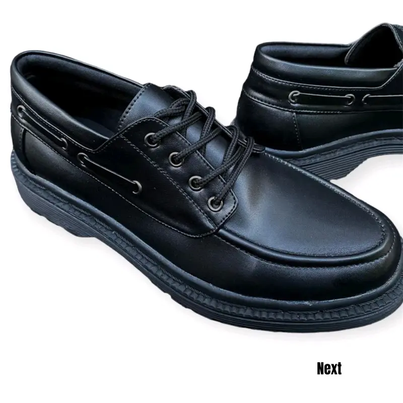 Sepatu Pantofel Pria/BG 005/Empat hole kerja Skena  Star boy terbaru/Sepatu Dokmart Kulit Sintetis premium Karet Shoes Hitam Black 2