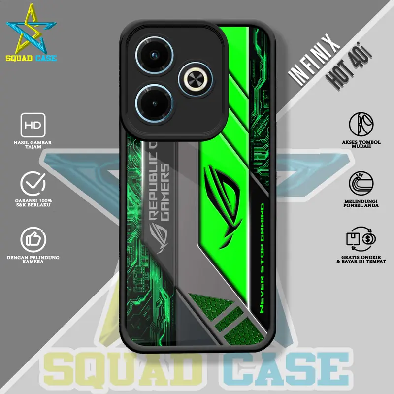 Case In fi ni x HOT 40i Squadcase Motif ROG1 Softcase Hardcase glossy kaca casing for All type 4