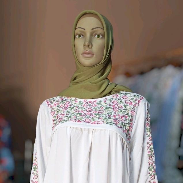 Arina Dress / Gamis Kekinian / Gamis Bordir / Putih / Gamis Raya Colection 5
